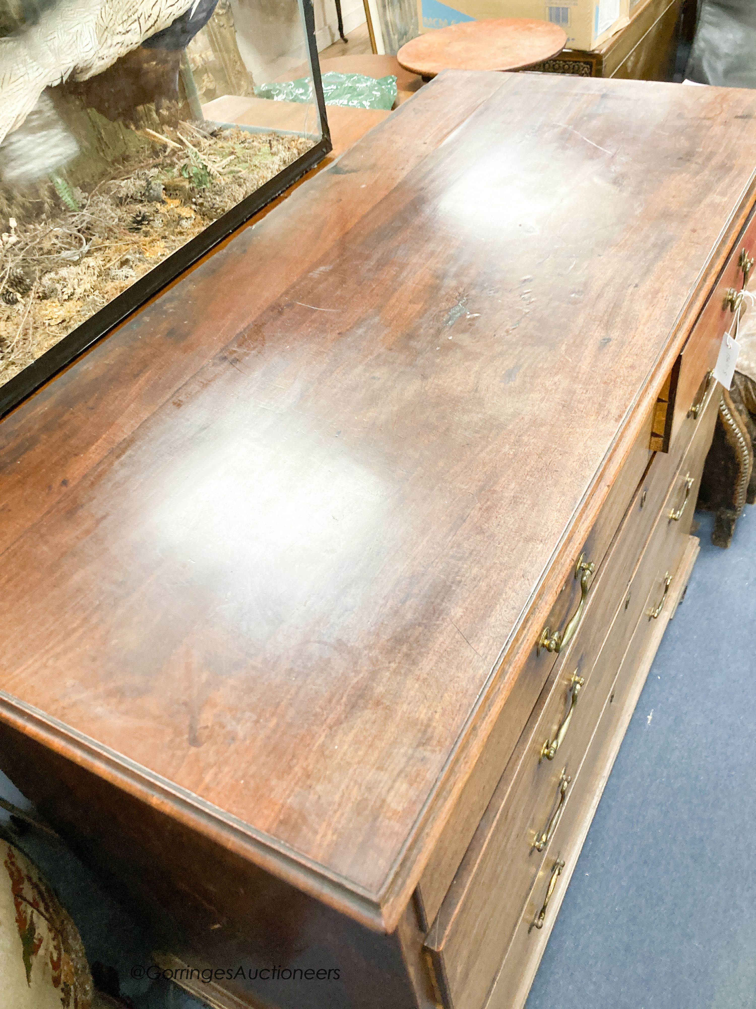 A George III mahogany chest, width 114cm, depth 51cm, height 99cm